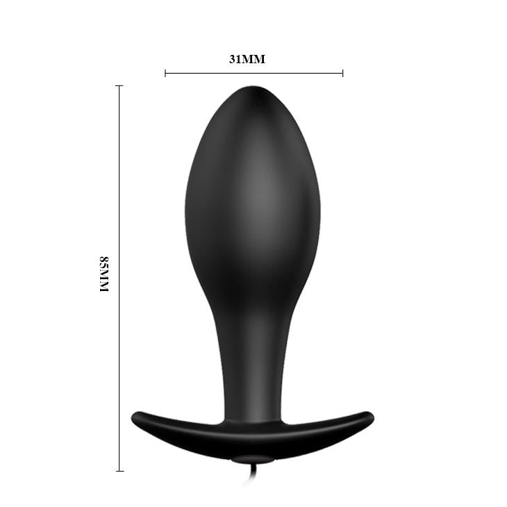 Dop anal vibrant Pretty Love din silicon, negru, 12 moduri, 8,5 cm