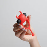 Inel vibrant pentru penis Daemon Crushious, silicon roșu, 12,5 cm