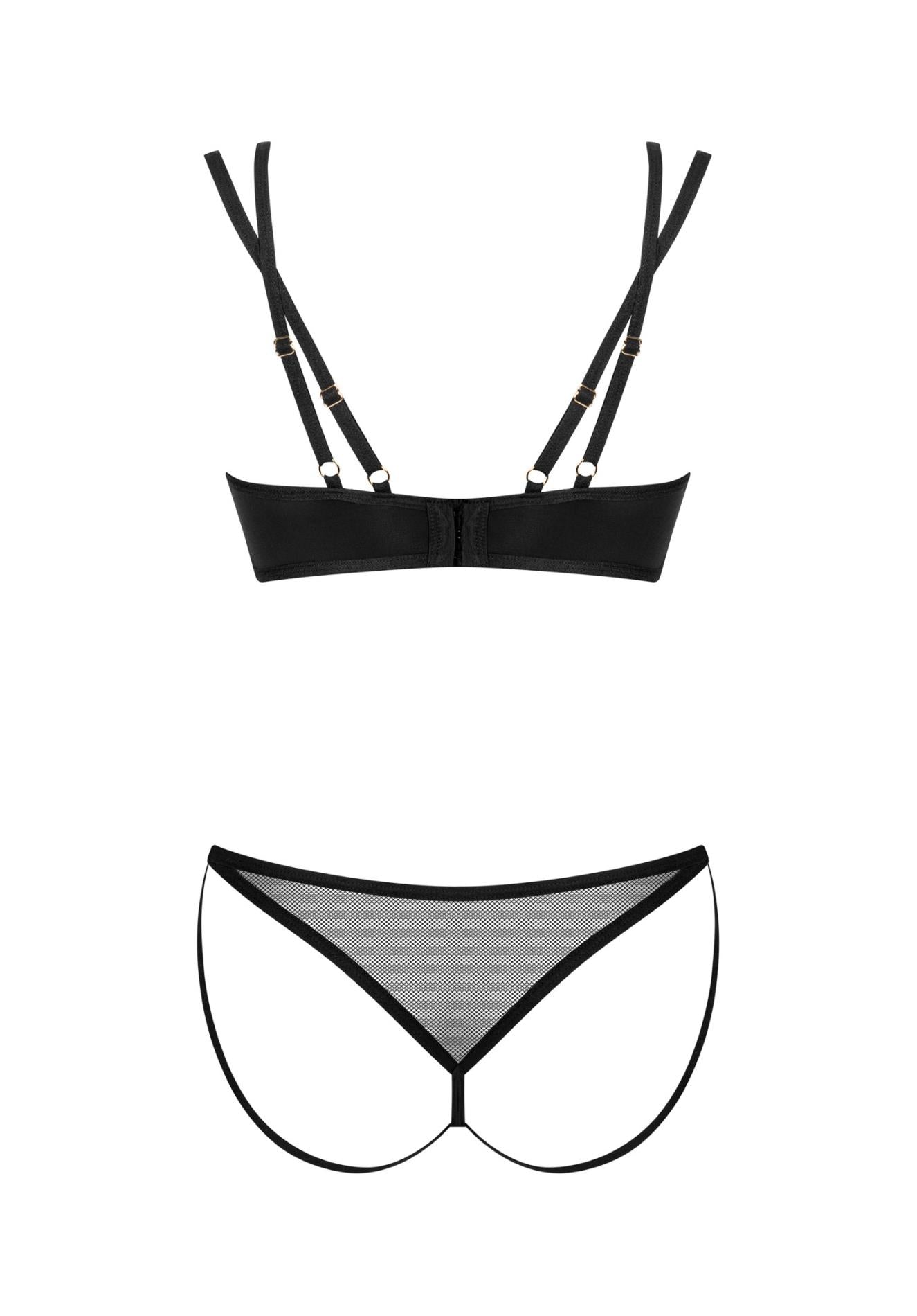 Set lenjerie erotică Nesari Obsessive negru XL/2XL