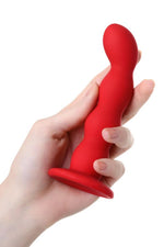 Dildo anal mic, ondulat, roșu, cu ventuză, Favorite ToDo