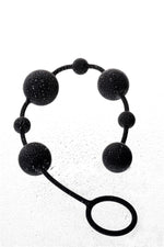 Perle anale din silicon A-Toys Coron cu 7 bile negre 36 cm