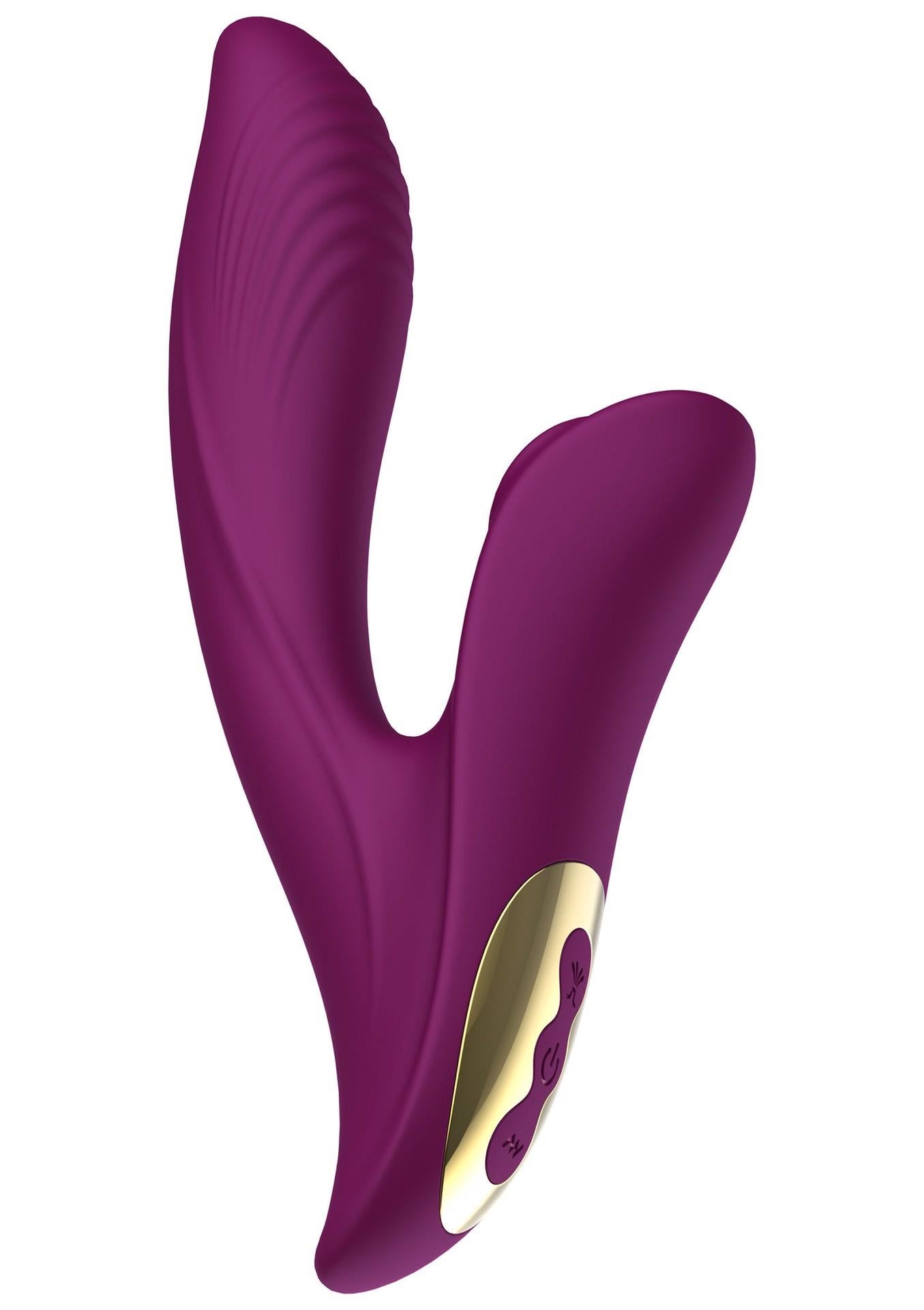 Vibrator Athena Tapping Sensation din silicon, violet, USB, 20,5 cm