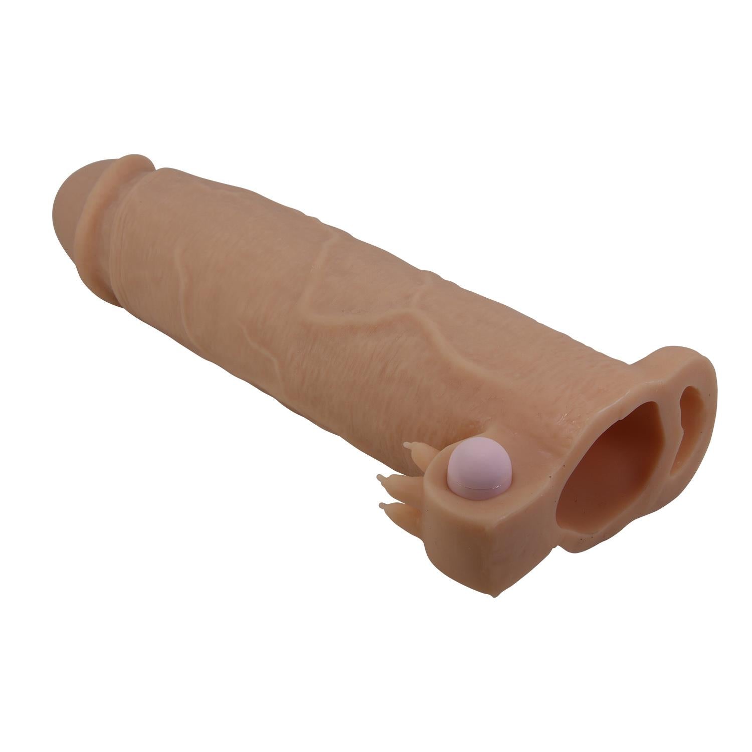 Pretty Love Xerxes Extensor vibrant pentru penis, culoarea pielii, 22 cm