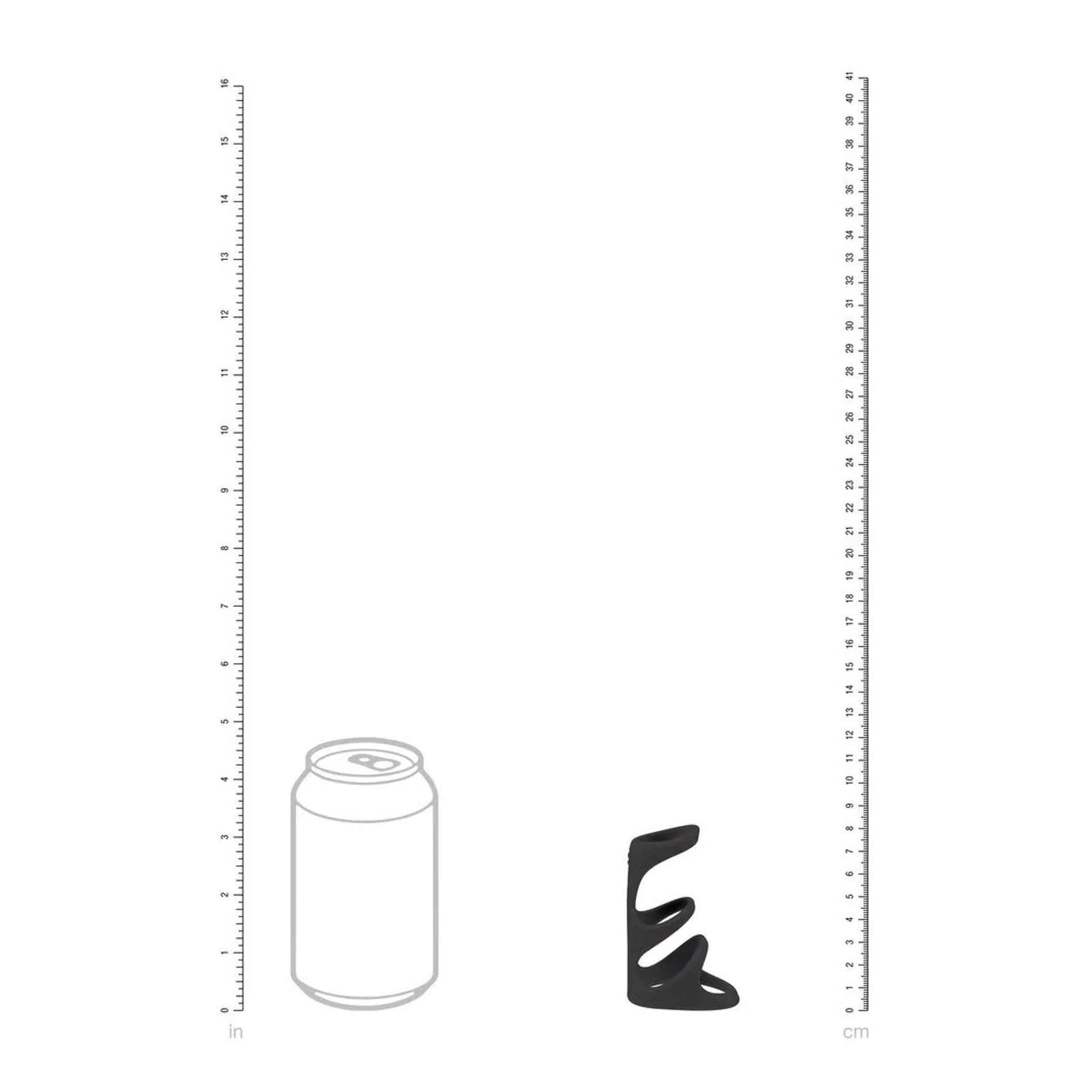 Inel triplu pentru penis Levelz din silicon, negru