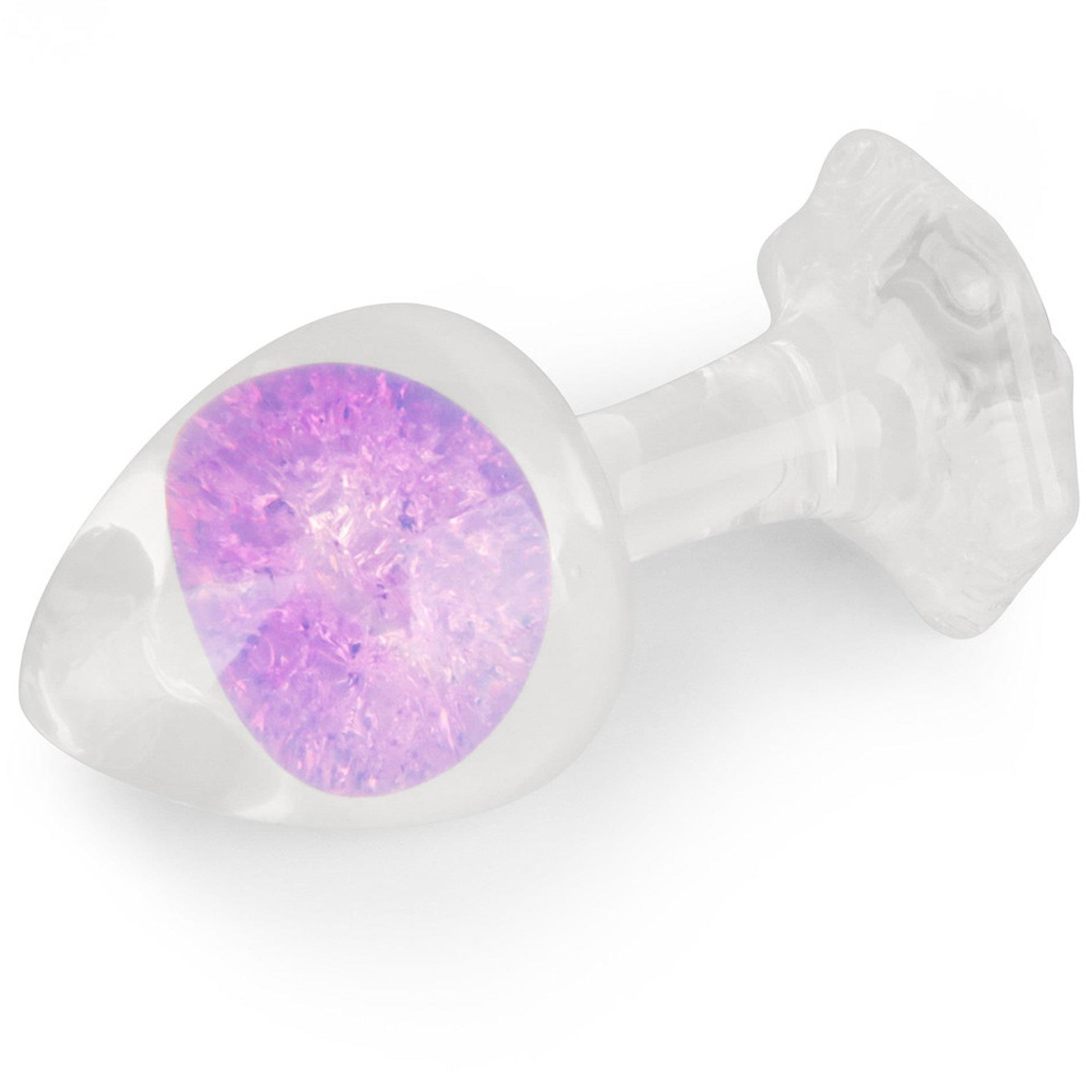 Dop anal din silicon Gemoria cu bilă de sticlă violetă