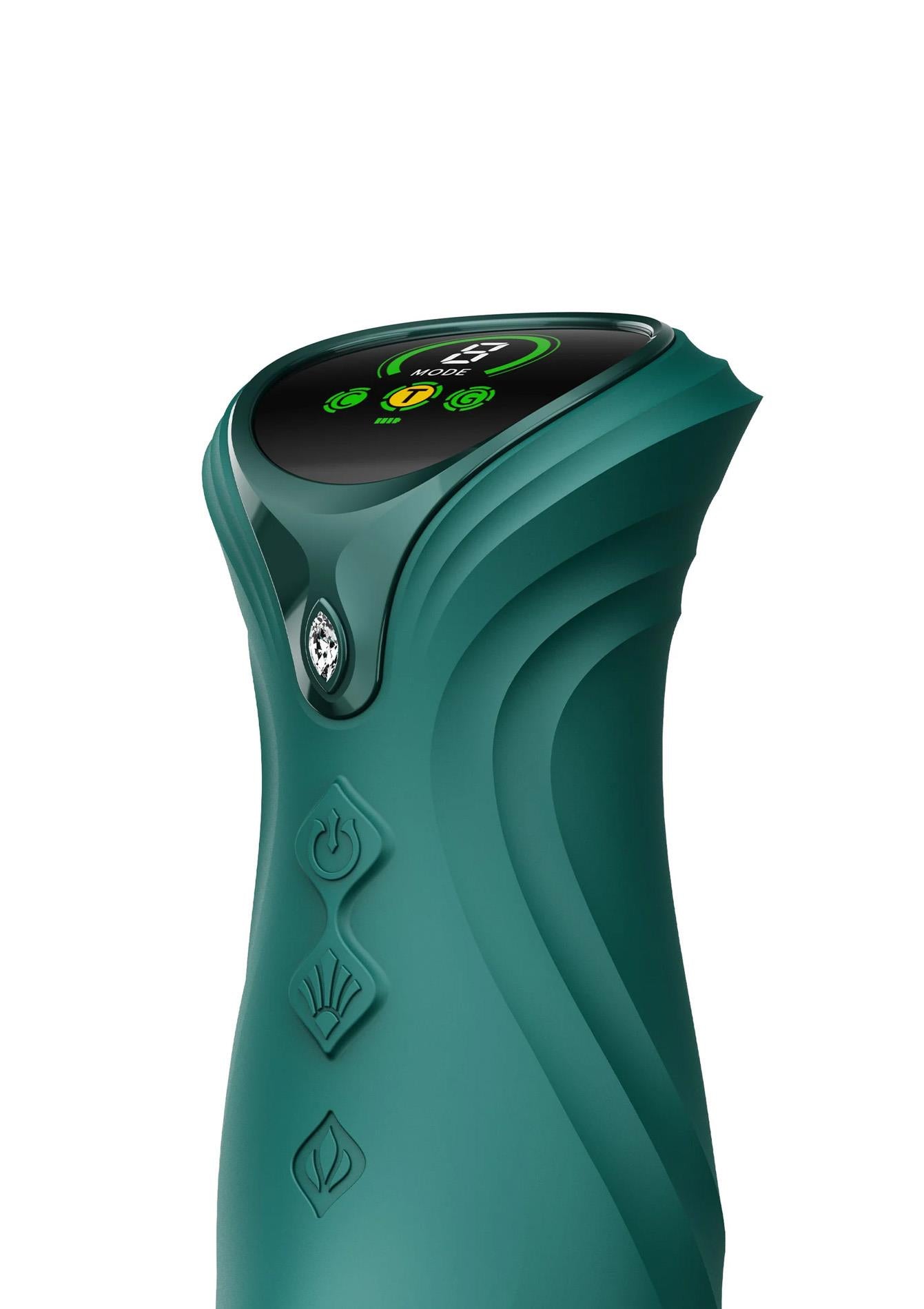 Vibrator încălzit ZALO Mose 2 verde, model iepuraș, 25,8 cm