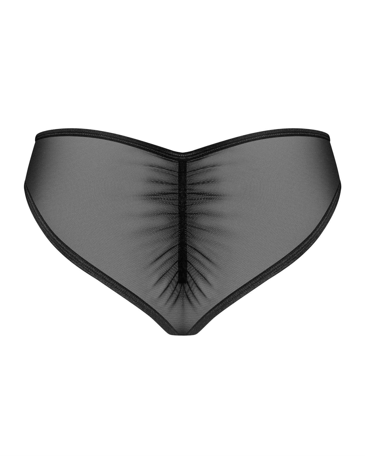 Donarella Obsessive Chiloți Deschiși din Dantelă Negri XL/2XL