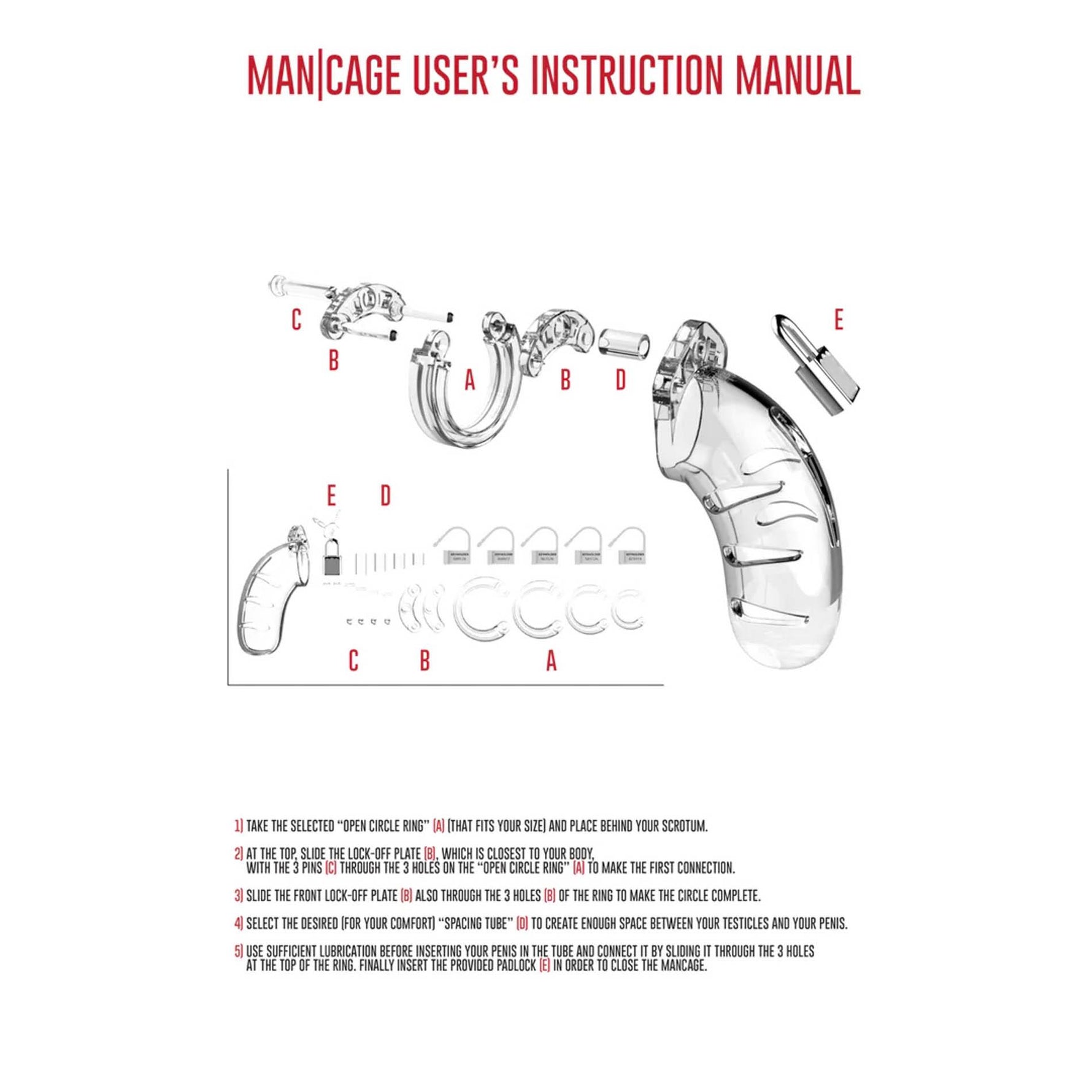 Cușcă de castitate ManCage Model 13 din policarbonat 6,5 cm