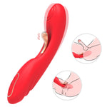Vibrator cu punct G dublu, seria B Joy USB, 22 cm, roșu