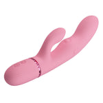 Vibrator Pretty Love Zach din silicon roz, cu patru laturi, în formă de iepuraș