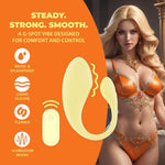 Vibrator Loveline pentru punctul G cu telecomandă, galben