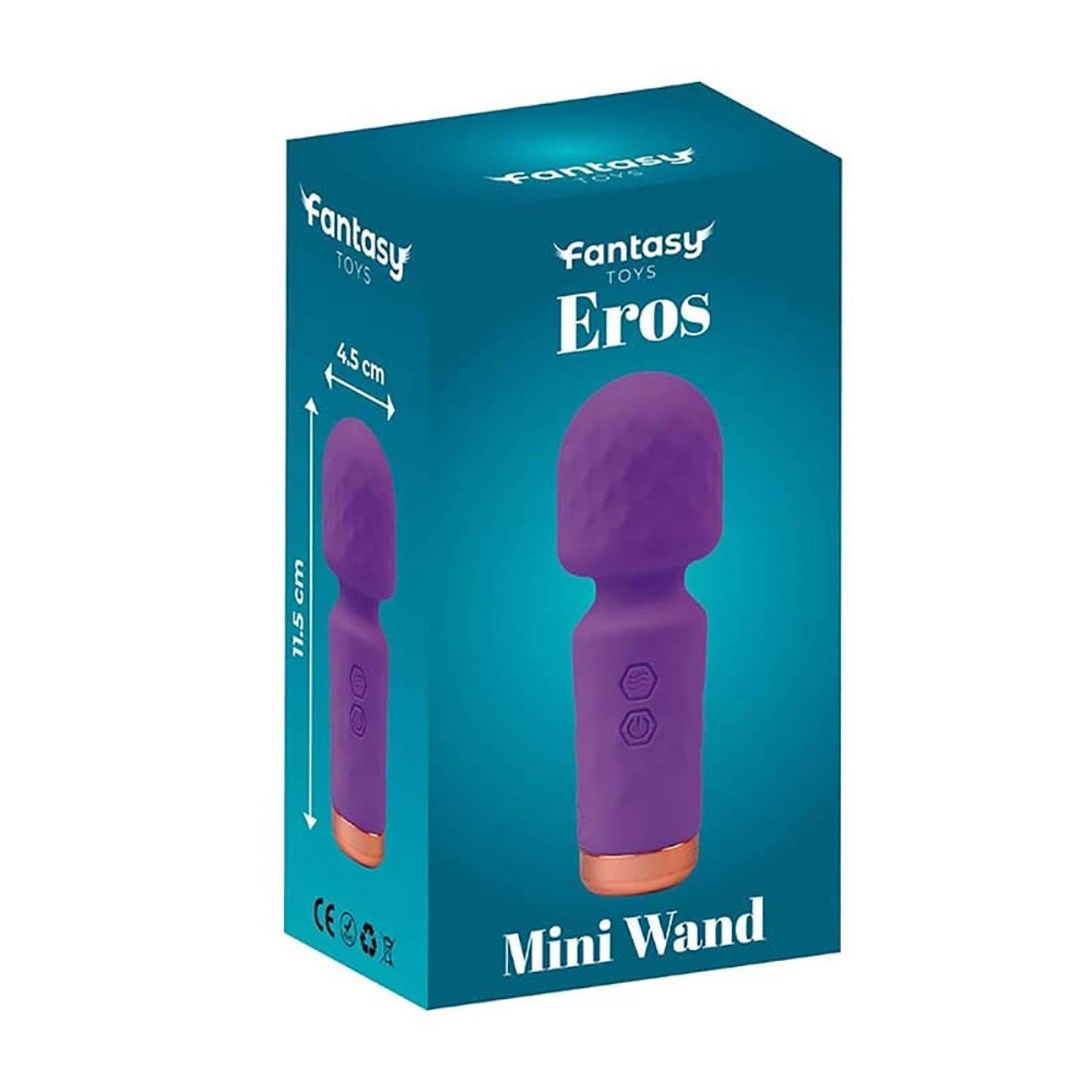 Baghetă de masaj mini din silicon violet Fantasy Eros USB 12 cm