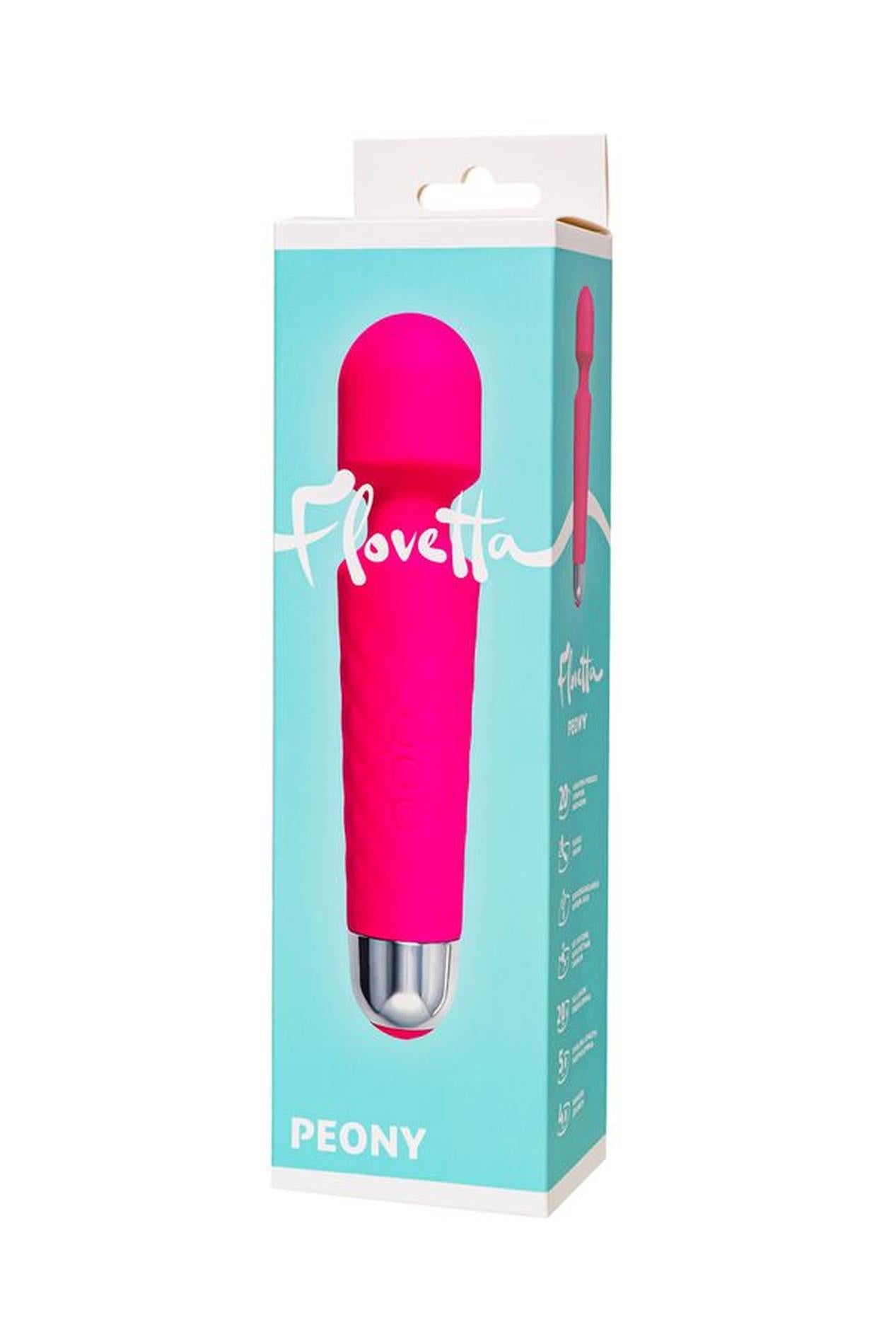 Aparat de masaj vibrant Flovetta Peony din silicon roz USB 20,5 cm