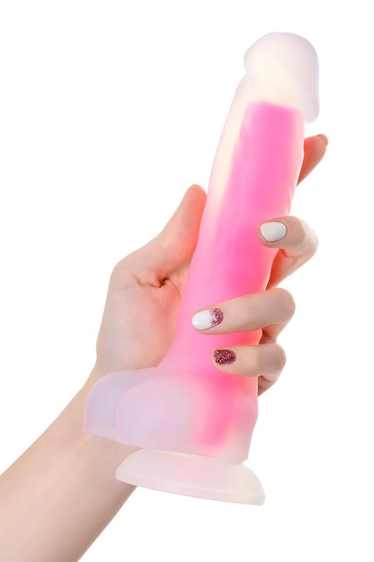Dildo cu gel Peter Glow Beyond Pink Glow 16,5 cm