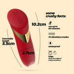 Mini vibrator Crushious Blinders reîncărcabil, silicon roșu, 10 cm