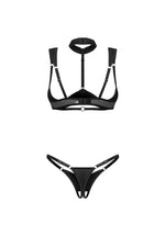 Set de două piese Obsessive Roccele negru L/XL