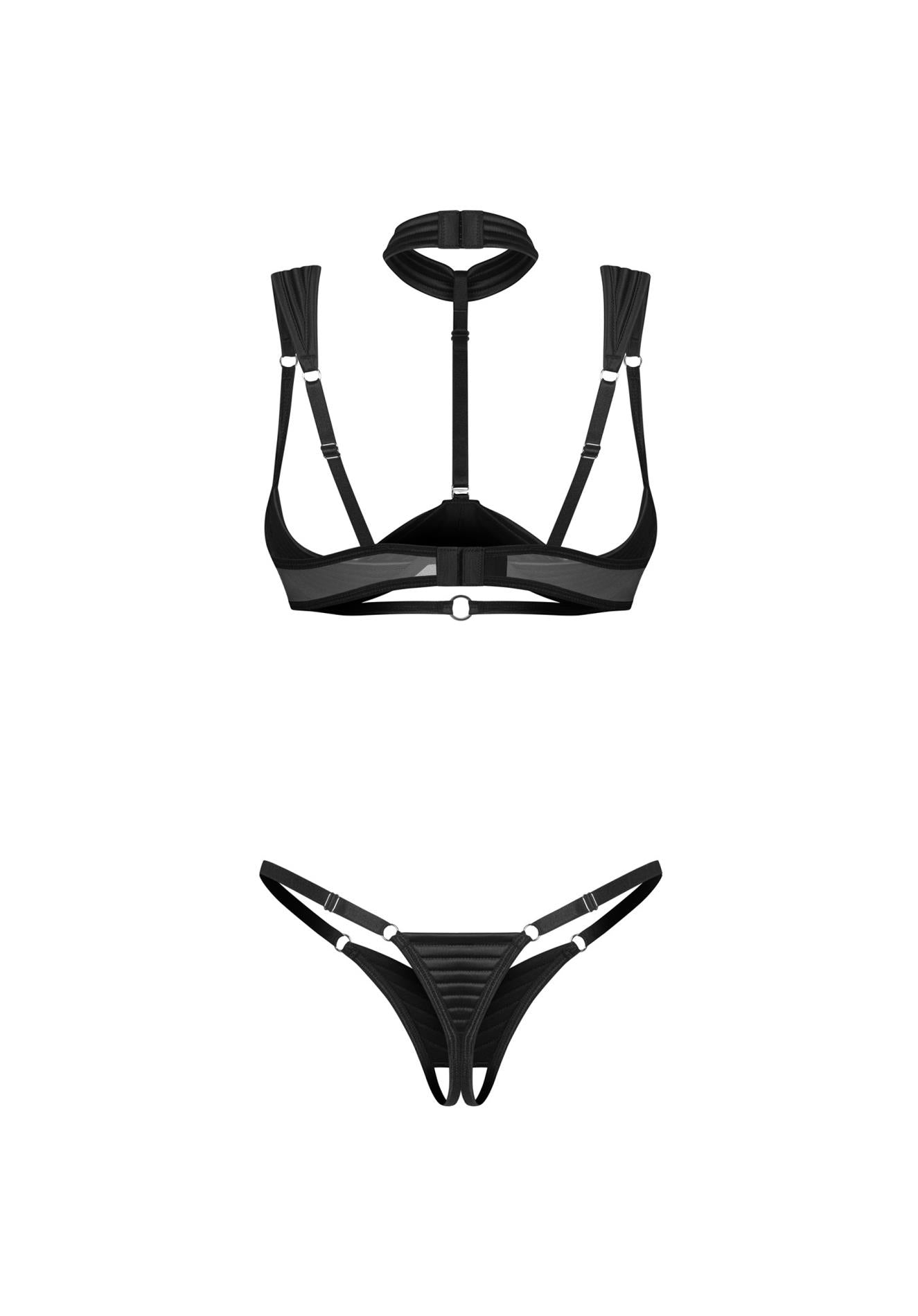 Set de două piese Obsessive Roccele negru L/XL