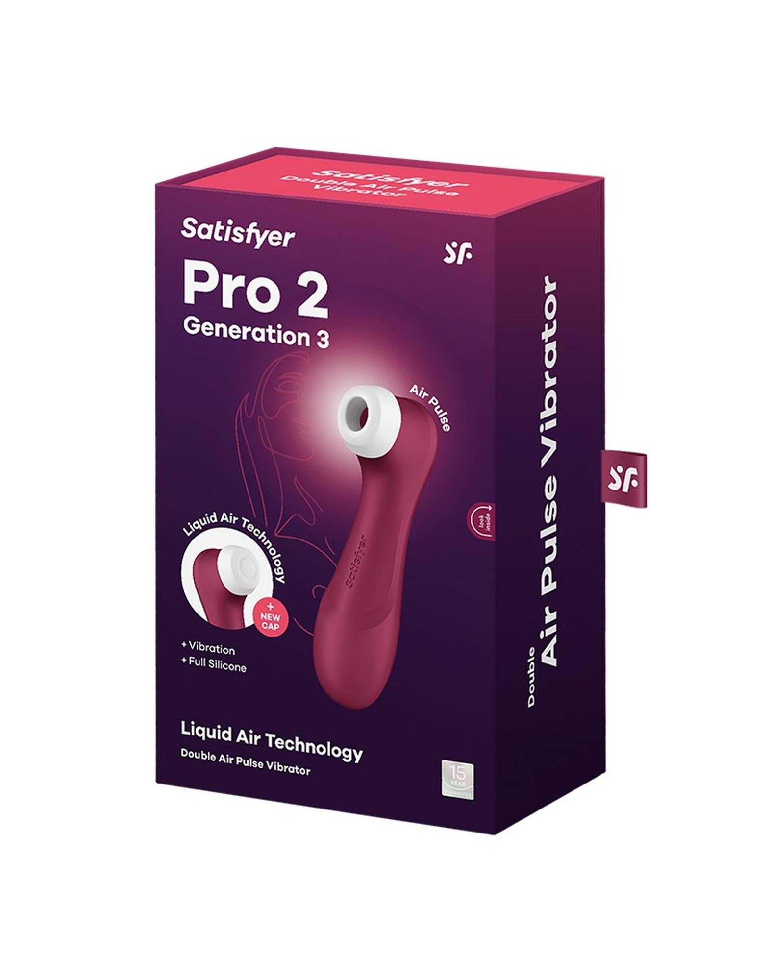 Stimulator clitoridian USB Satisfyer Pro 2 Liquid Air Burgundy