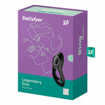 Inel vibrator dublu Satisfyer Legendary Duo din silicon negru