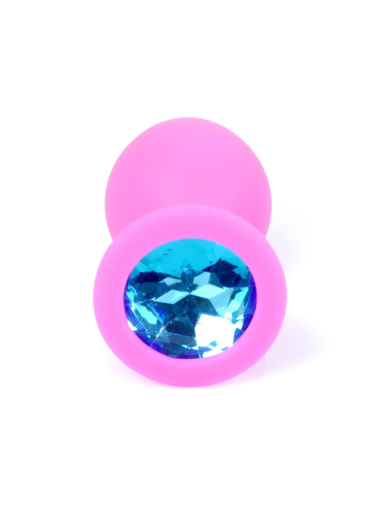 Plug anal din silicon roz cu diamant MyLove Toys 8 cm