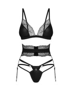Set lenjerie intimă Obsessive Lobellis negru M/L
