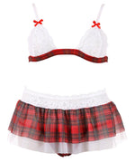 Set de lenjerie intimă Cottelli LINGERIE roșu în carouri, mărimea L