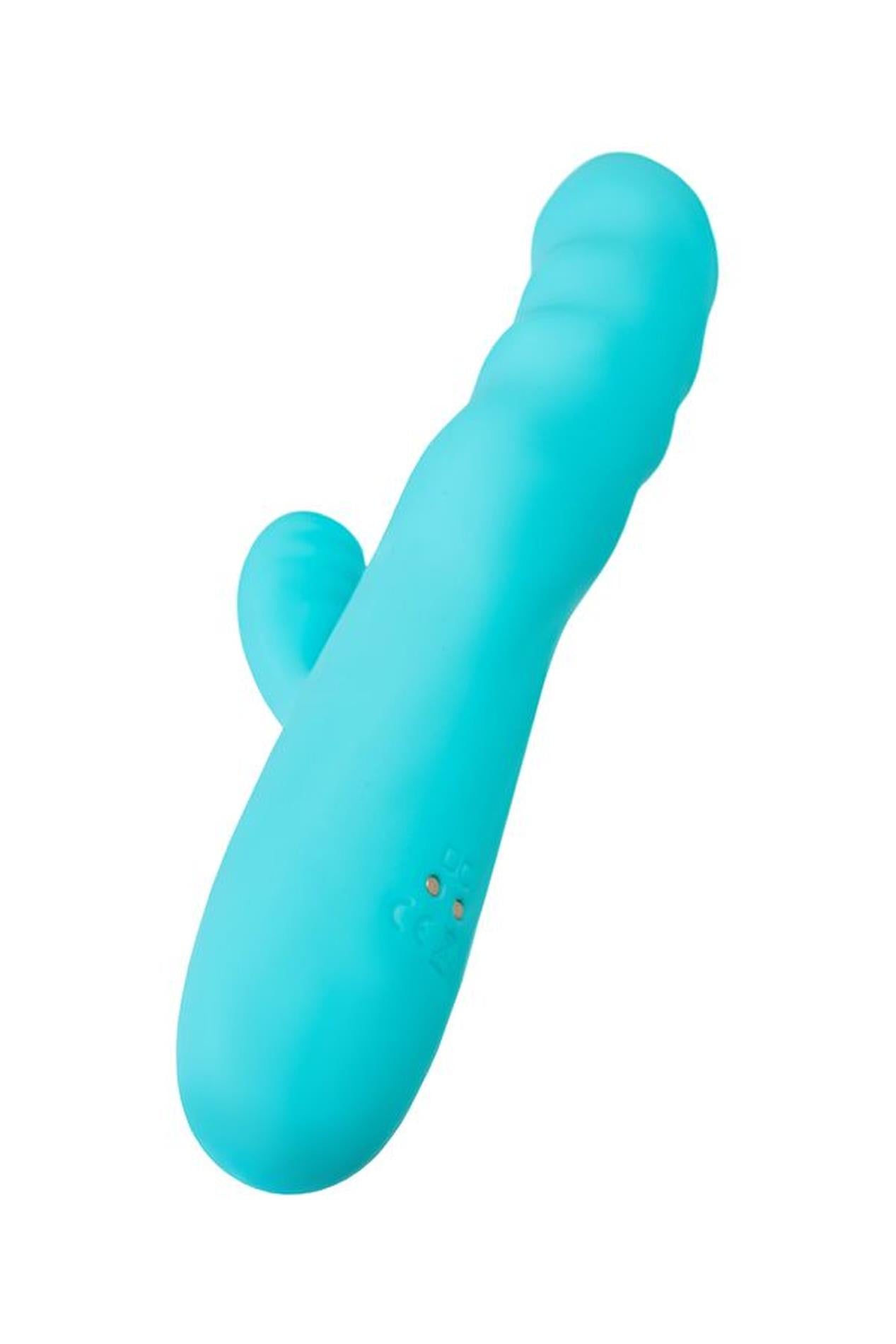 Vibrator rotativ tip iepuraș JOS MERRY SWI silicon albastru 20,7 cm USB