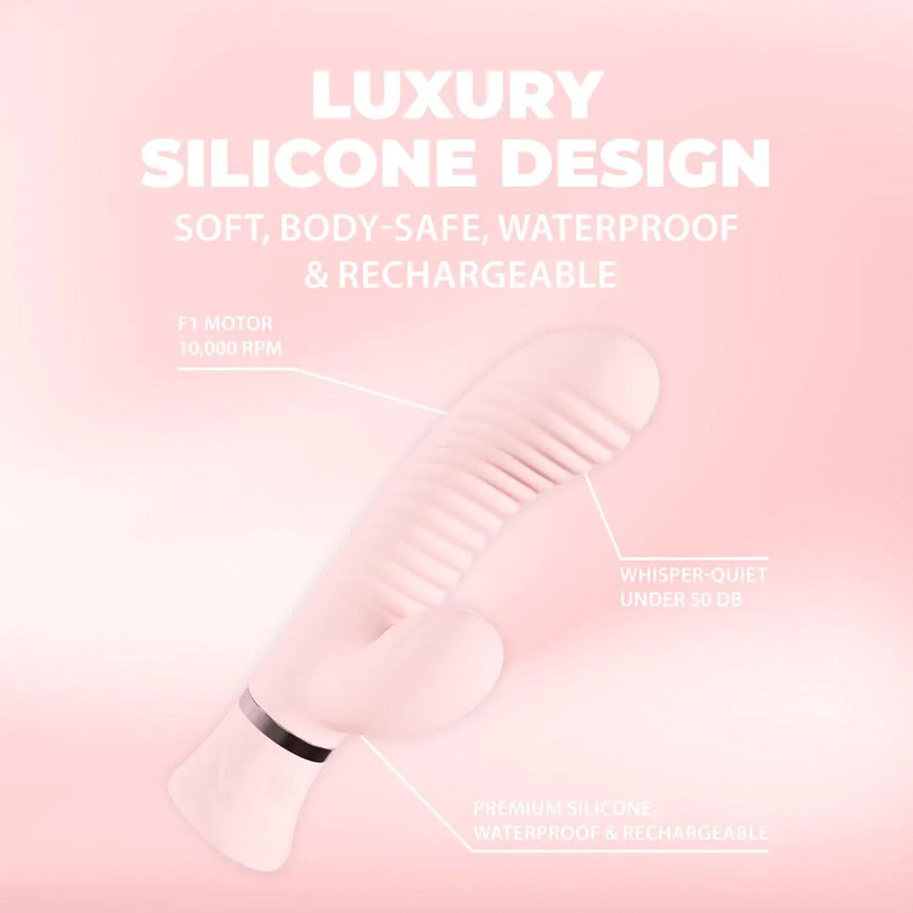 Vibrator Loveline Mystique cu nervuri, model iepuraș, roz, 15,9 cm