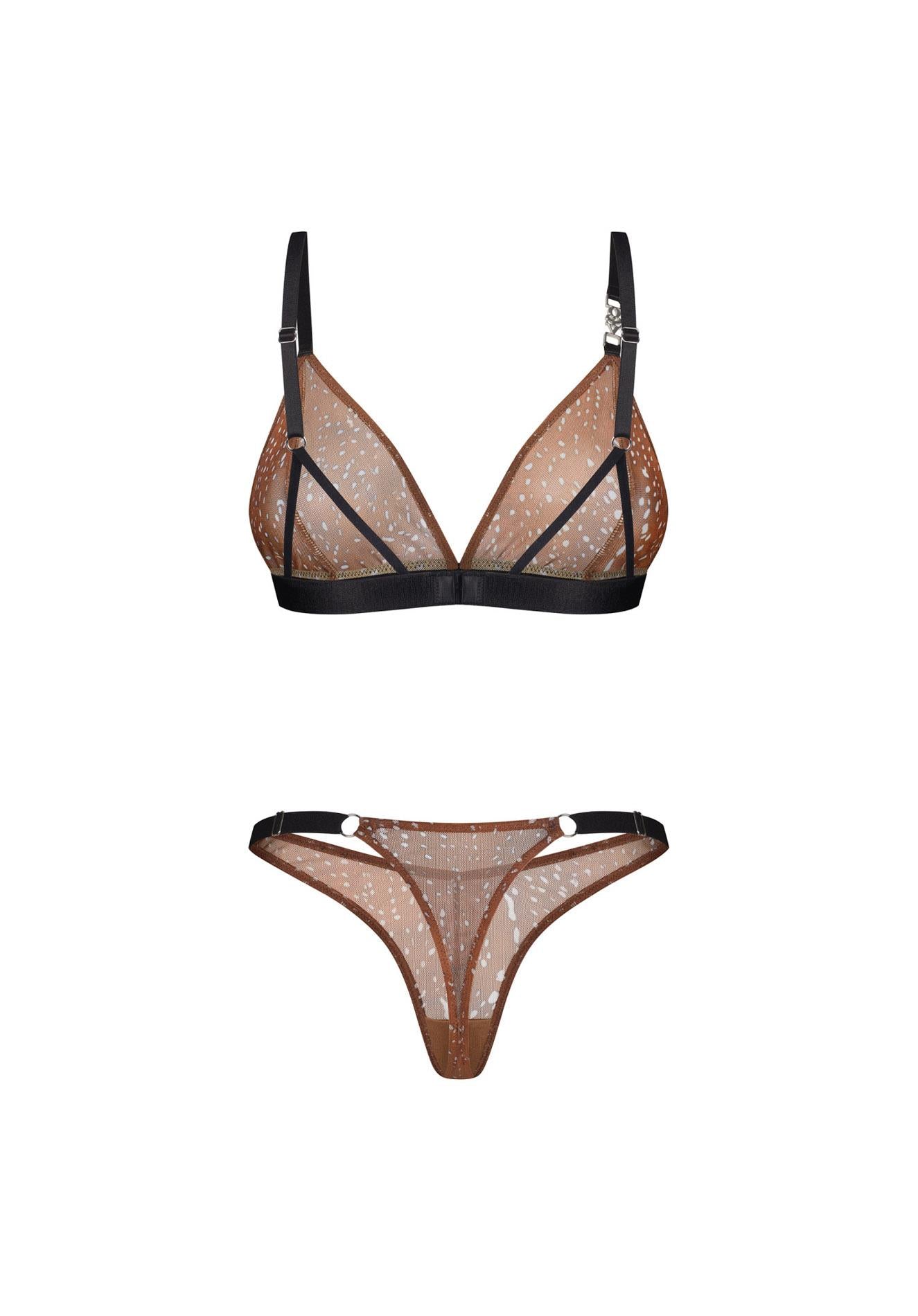 Set lenjerie intimă transparentă cu buline Vixaria Obsessive S/M