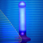 Dildo realist cu LED violet, Straponme, 18 cm, M