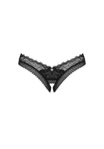 Chiloți tanga cu dantelă neagră, mărime M/L, model Medilla Obsessive