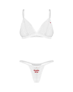 Set de lenjerie erotică Weddya Bride, format din 3 piese, model Obsessive L/XL