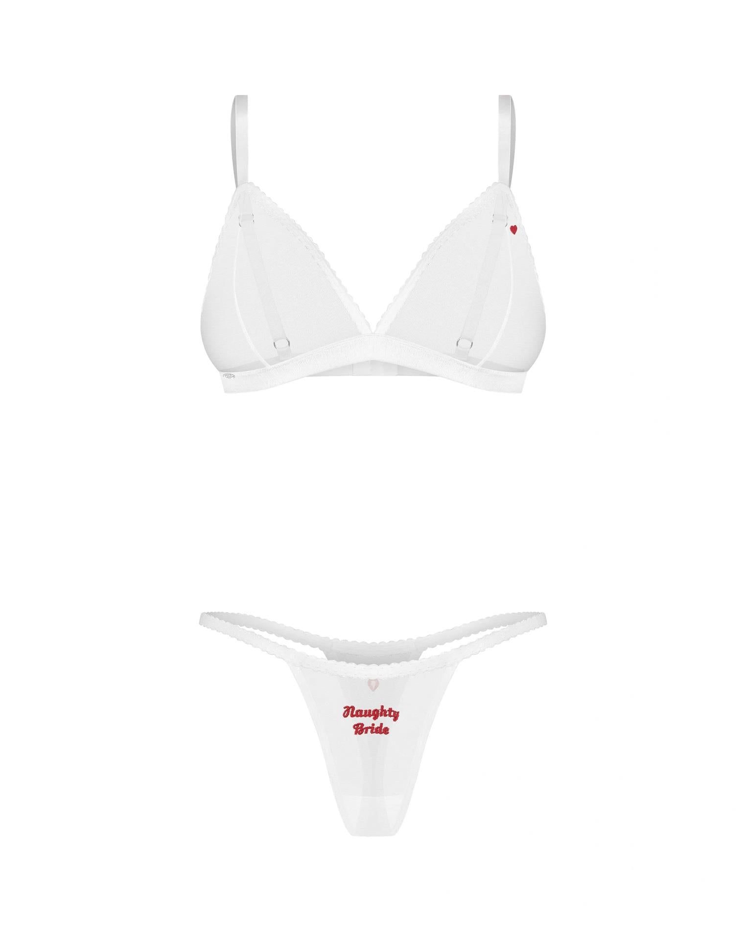 Set de lenjerie erotică Weddya Bride, format din 3 piese, model Obsessive L/XL