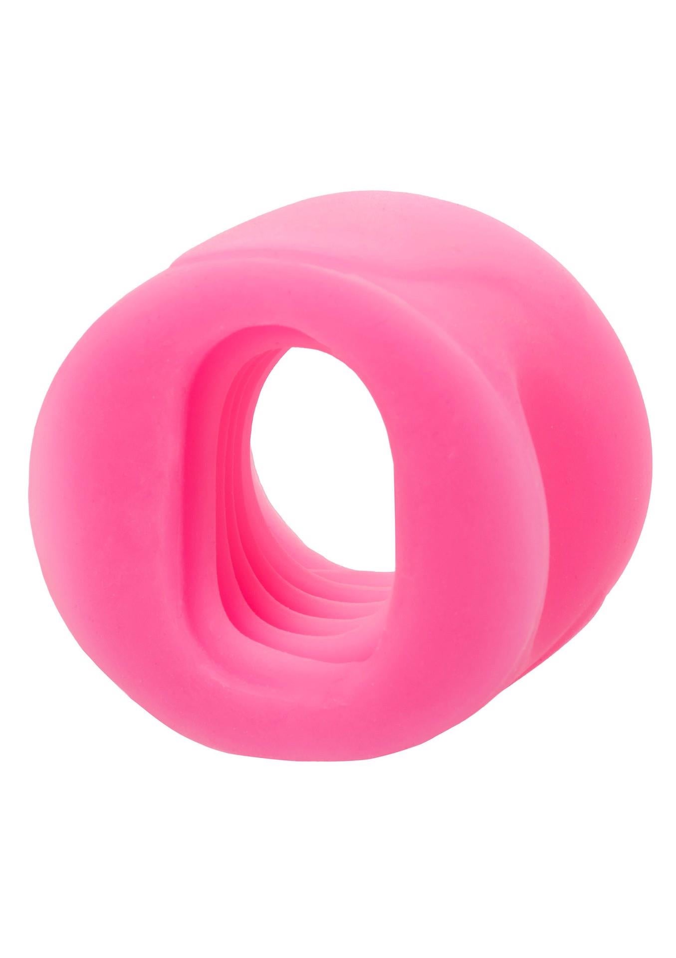 Inel pentru penis din silicon Calexotics Slop Top Filthy Luv, roz