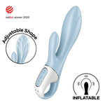 Vibrator gonflabil USB din silicon Satisfyer Air Pump Bunny 1