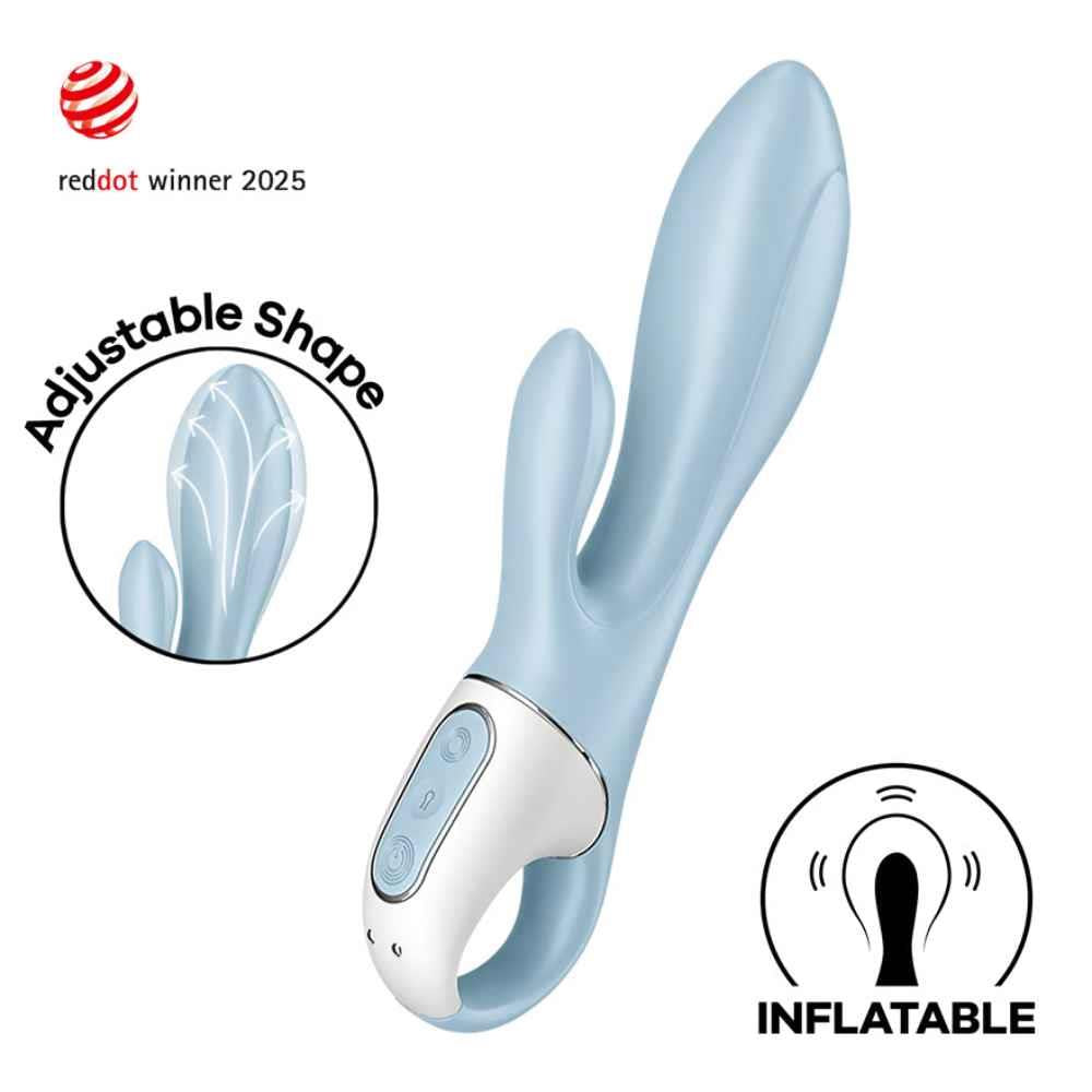 Vibrator gonflabil USB din silicon Satisfyer Air Pump Bunny 1