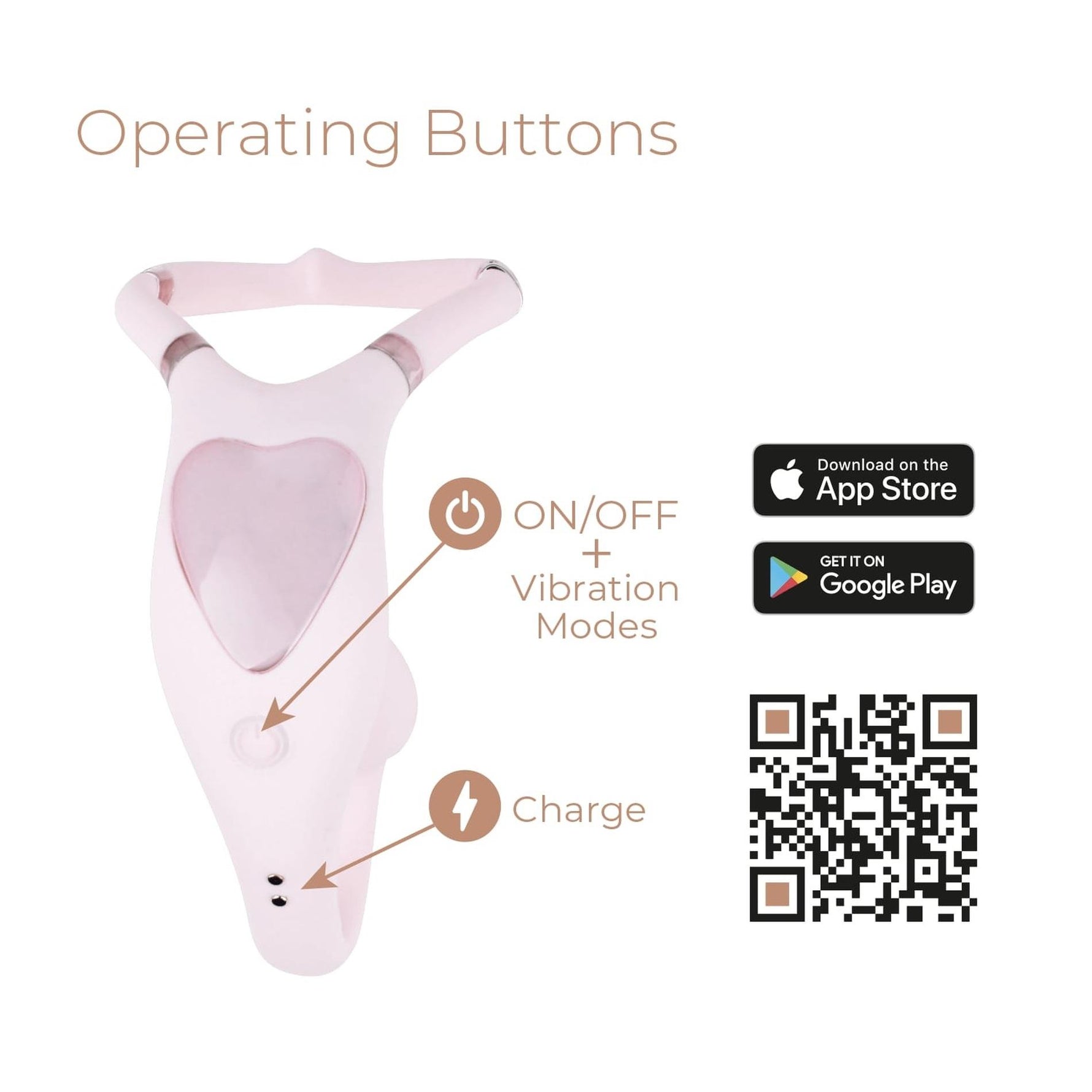 Vibrator Adrien Lastic Venus cu aplicație, roz pal, USB, 11 cm