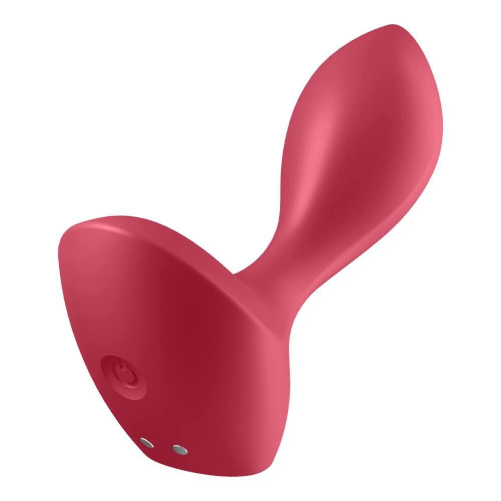 Vibrator anal Satisfyer Backdoor Lover, silicon roșu, USB, 11 cm