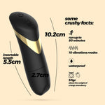 Mini vibrator Crushious Blinders negru cu 10 moduri