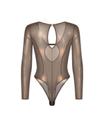 Body Obsessive Soranna cu mânecă lungă, transparent, auriu, L/XL