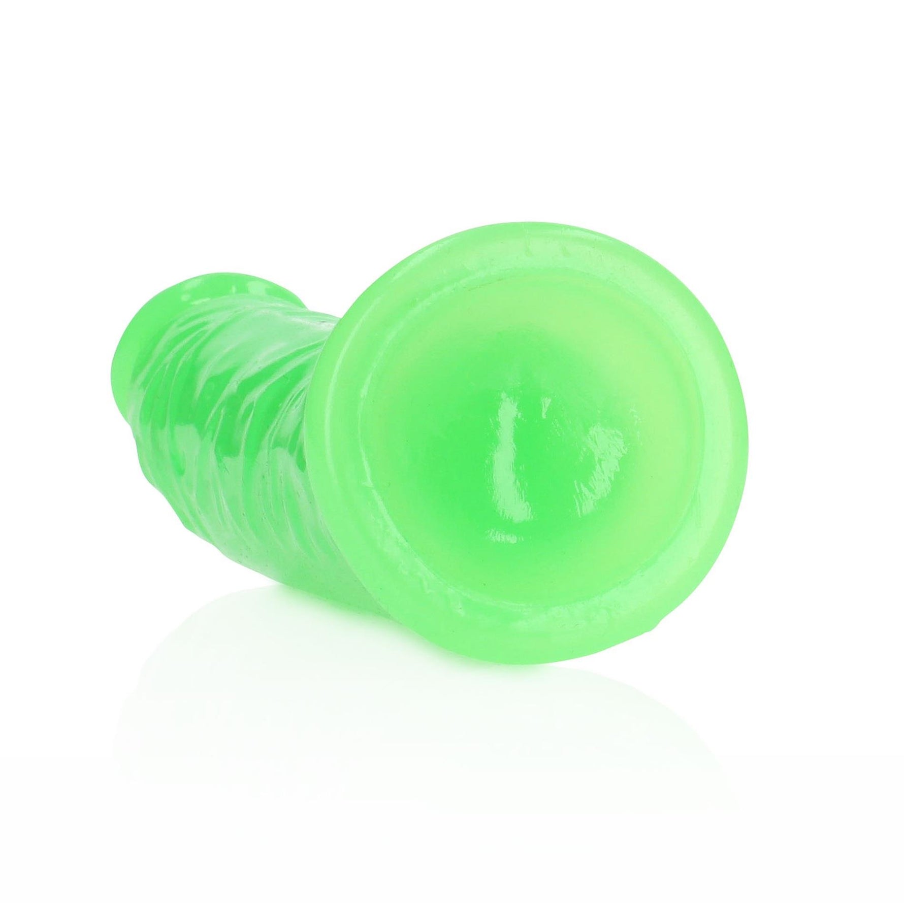 Dildo realist RealRock, fosforescent, cu ventuză, 15,5 cm
