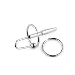 Dop uretral metalic HeavyFun cu inel, oțel inoxidabil, 8 cm