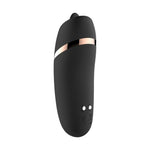 Stimulator de lins Rosy Gold cu carcasă de încărcare, negru