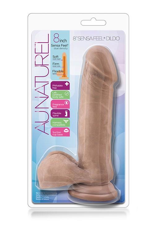 Dildo realist Au Naturel Sensa Feel Blush Latin, 20 cm, din TPE