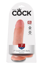 Dildo King Cock 18 cm cu testicule, transparent Pipedream
