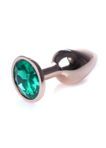 Plug anal din oțel MyLove Toys verde cu diamant 7 cm