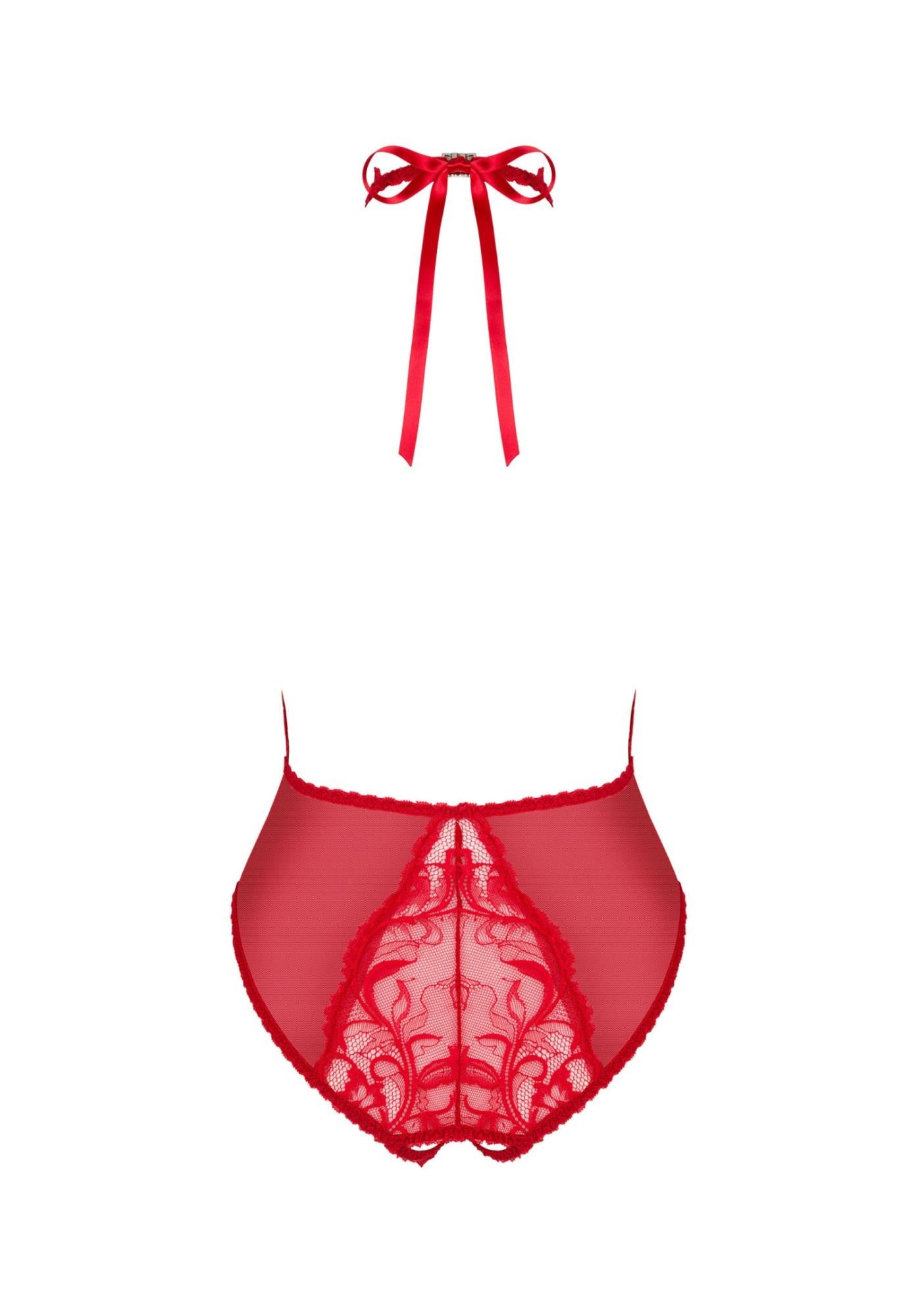 Body Obsessive Dagmarie cu bretele deschise, roșu, XS/S