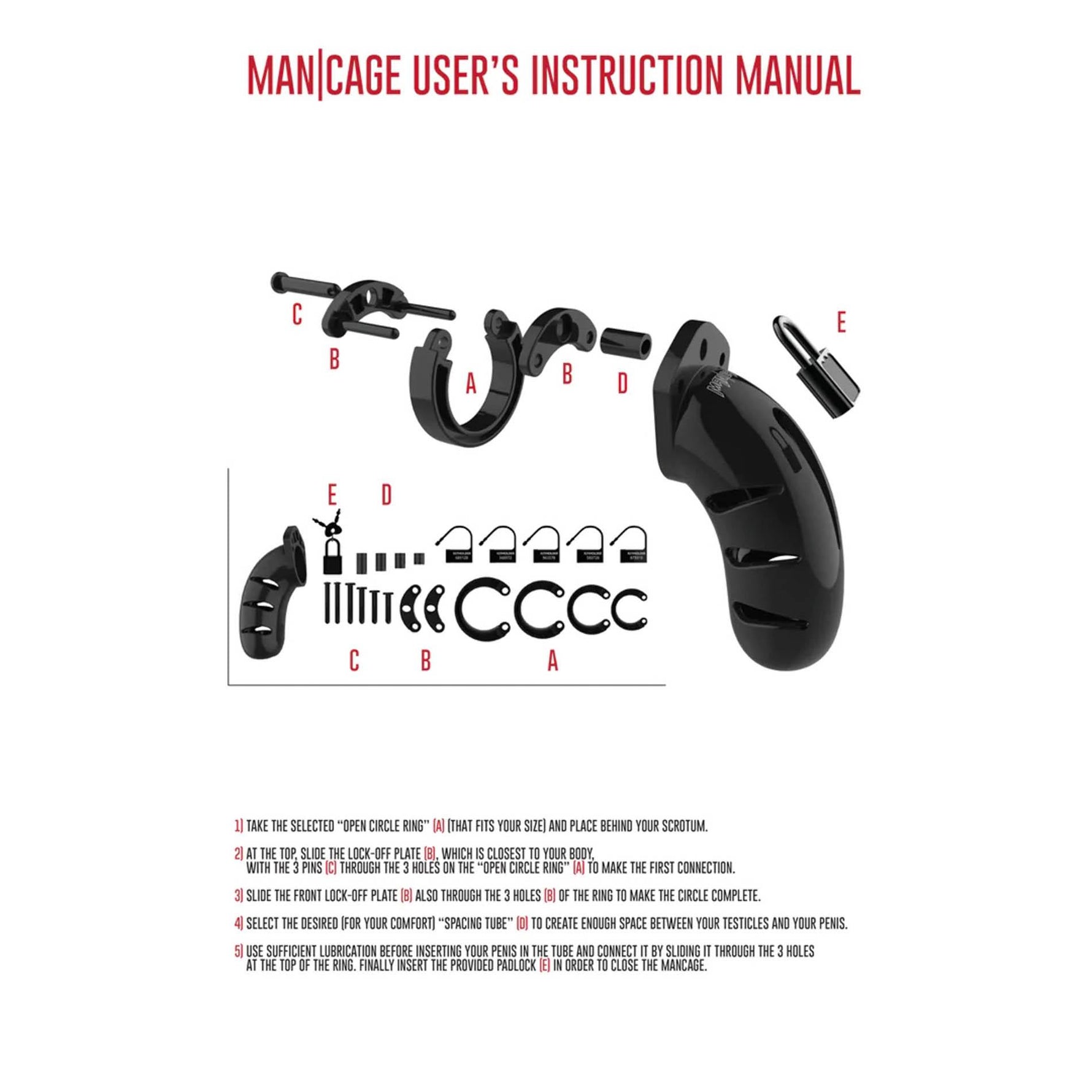 Cușcă de castitate ManCage Model 13 Neagră 9 cm