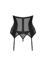 Corset erotic cu armătură și tanga Obsessive Chic Amoria negru M/L