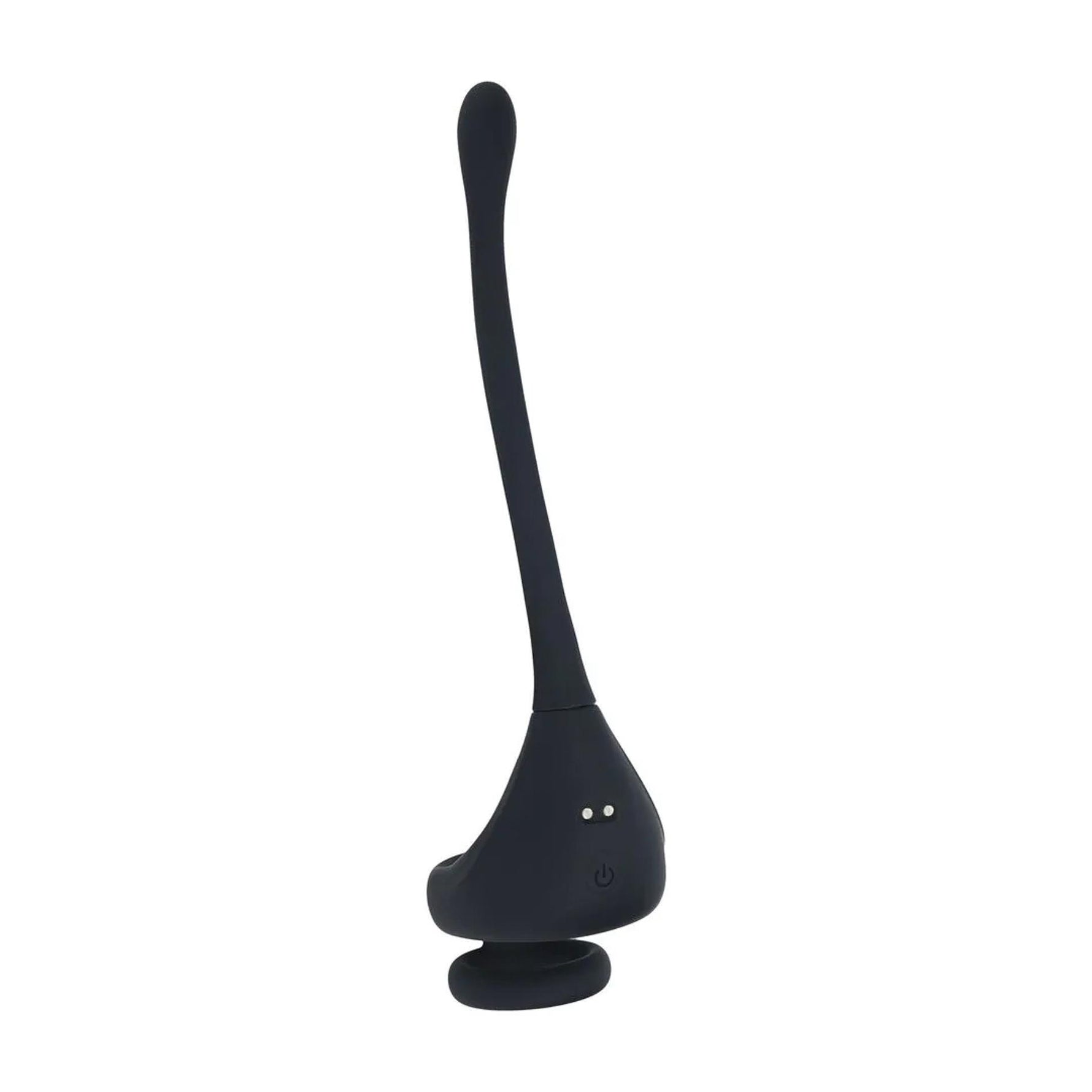 Inel de penis din silicon cu motor dublu și stimulator de prostată - Negru